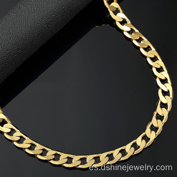 Cadena de cobre collar hombres mujeres 18K Gold Plated collar